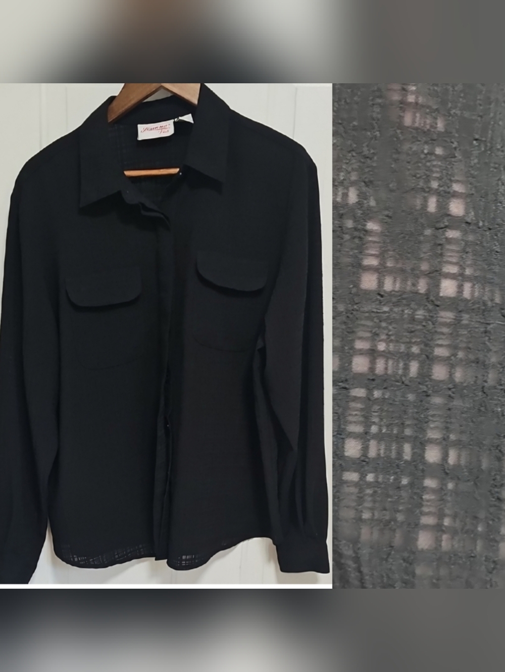 Joanna Plus Black Casual Button Down Shirt